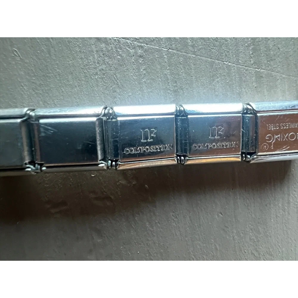 Boxing IF Composition Italian Charm Bracelet 3.5in Stainless Steel 10 Link